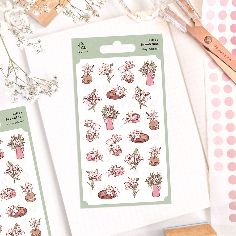 Lilies Breakfast Sticker Sheet