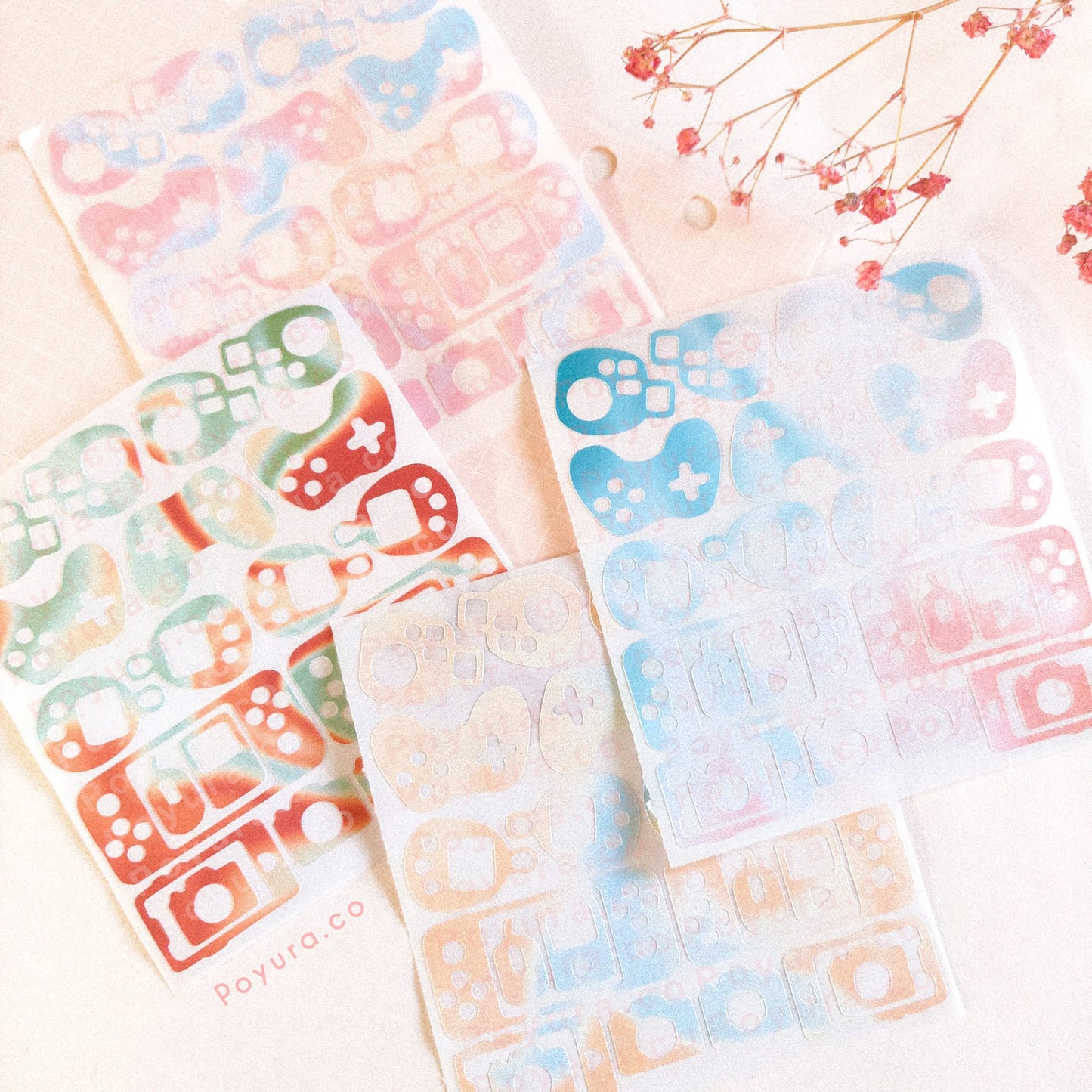Tech device tamagotchi phone camera mouse game console switch polaroid cute polco deco kpop journal mini sticker sheet