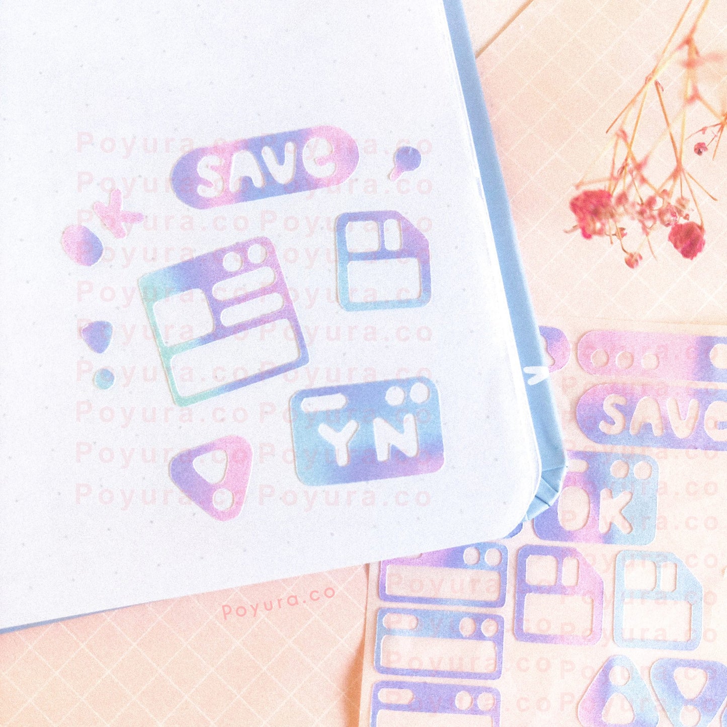 Tech core computer pc windows save cute polco deco kpop journal mini sticker sheet