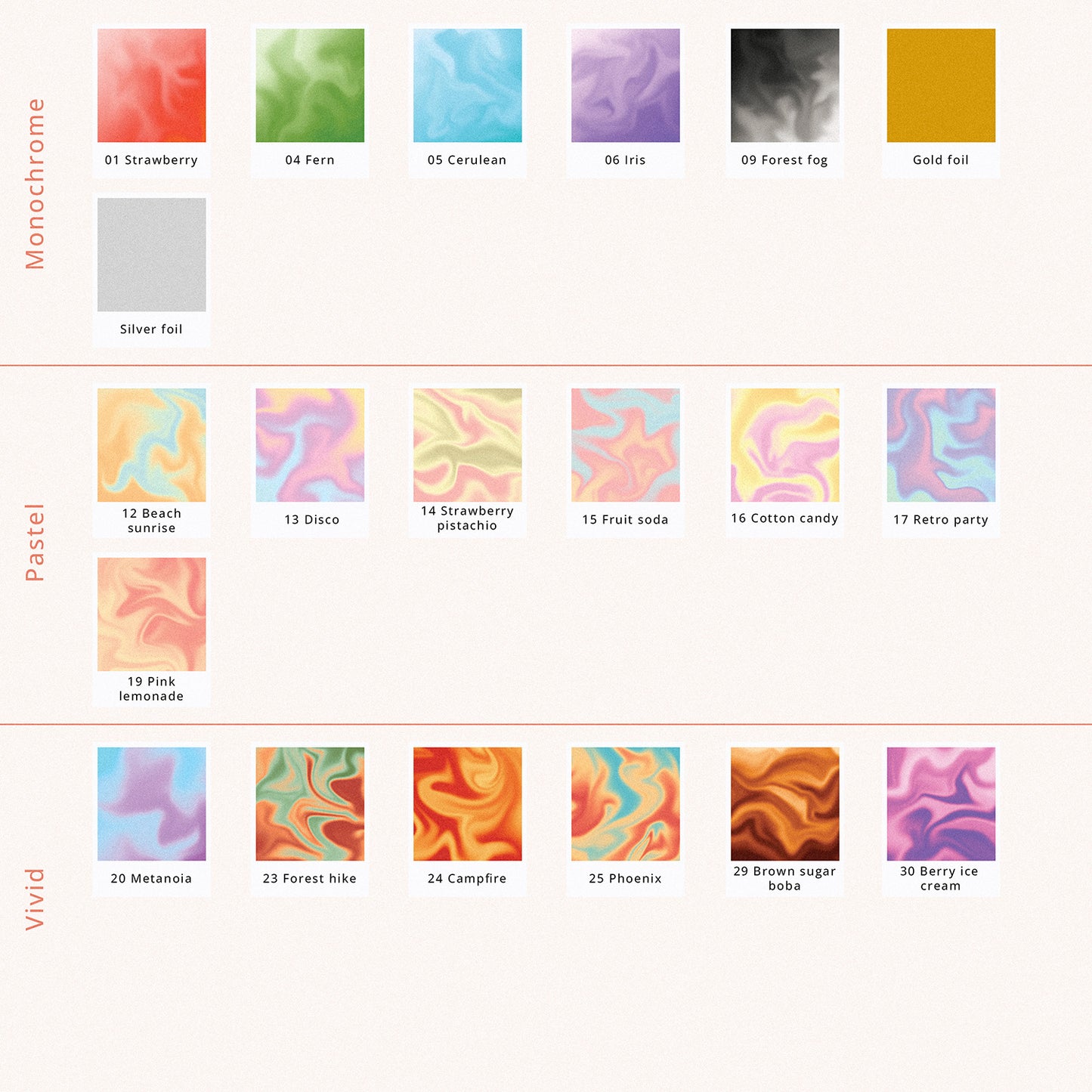 Deco sticker colorways