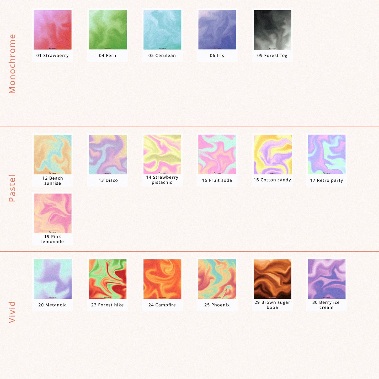 Deco sticker colorways