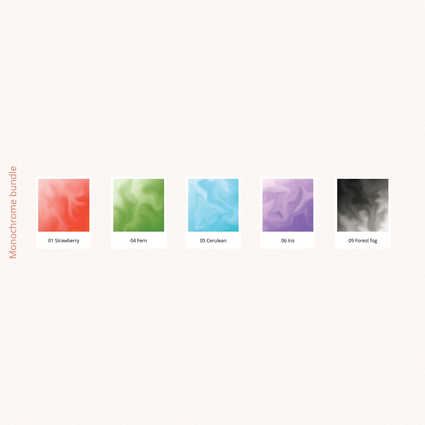 Monochrome deco sticker bundle with 5 colorways