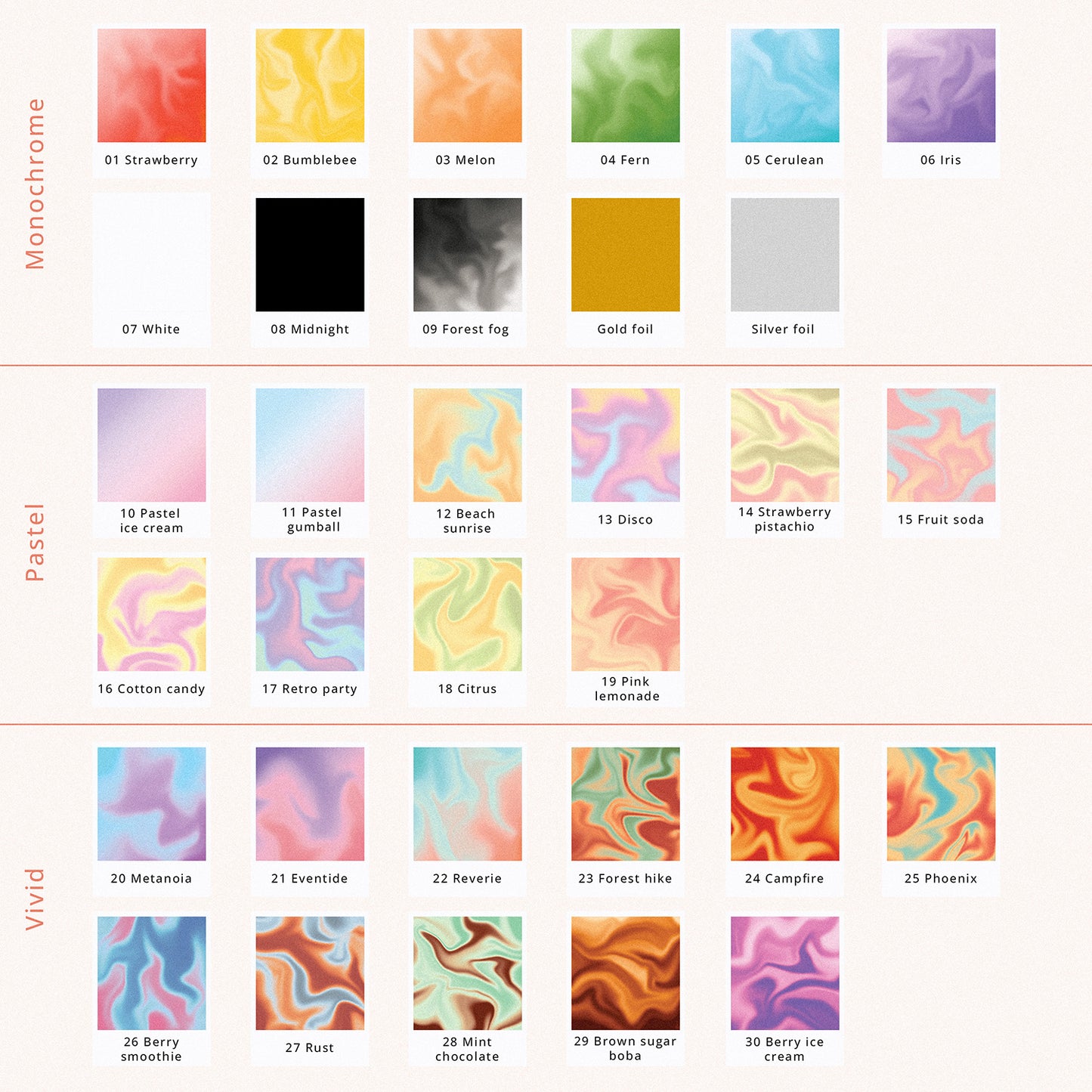 Deco sticker complete colorways with gold and silver foil