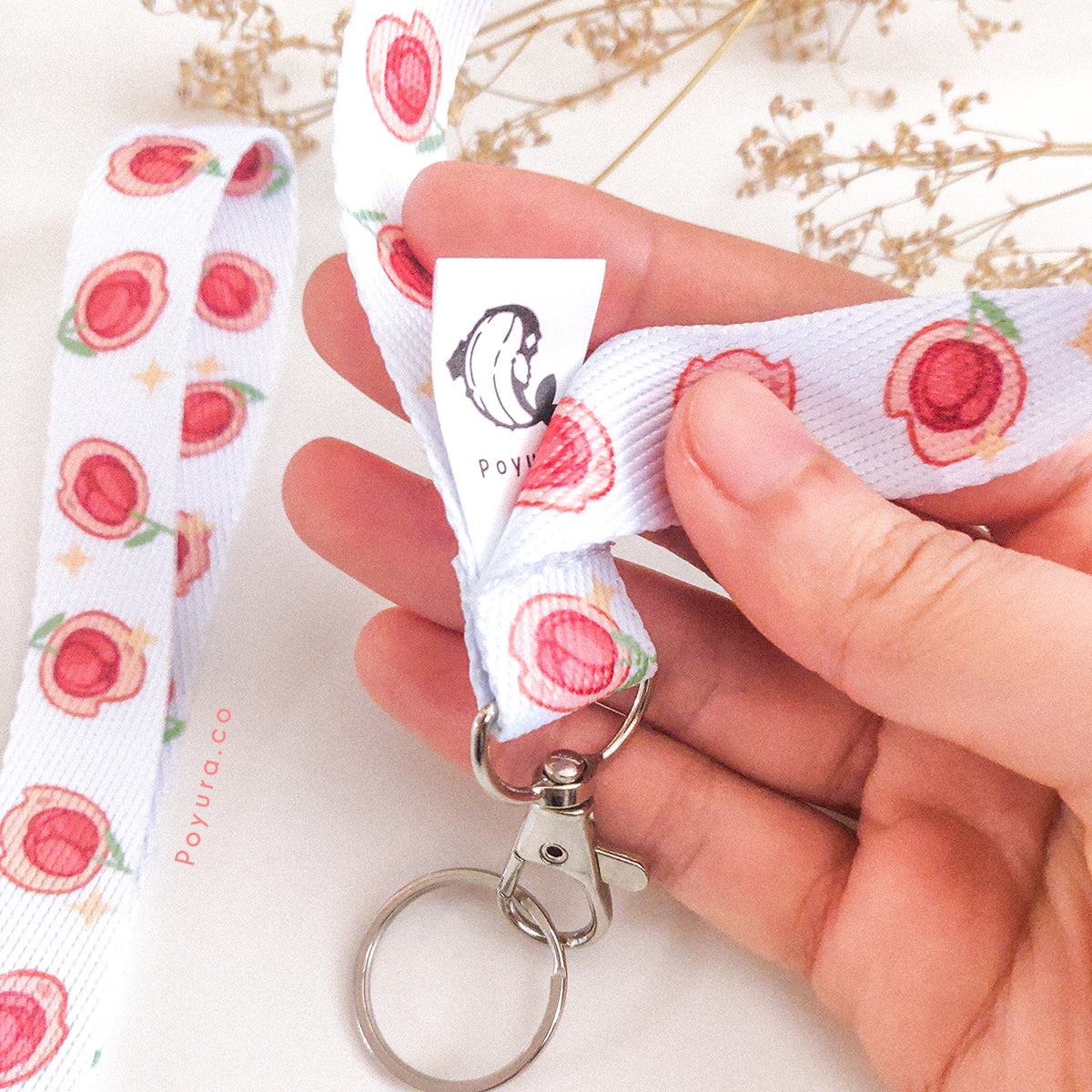 Wristlet of cute red tulip flowers on fire