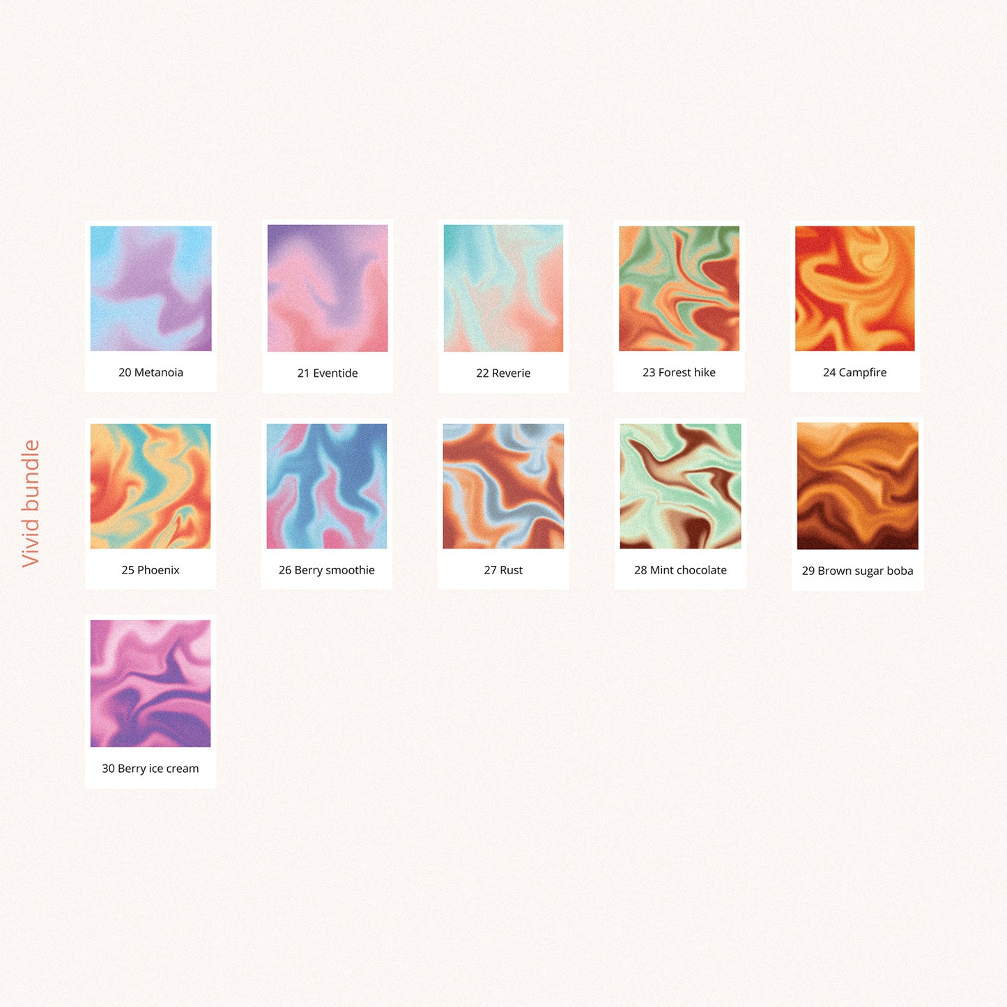 Vivid deco sticker bundle with 11 colorways