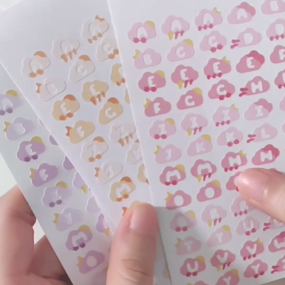 Making a journal spread with cute cloud weather alphabet stickers