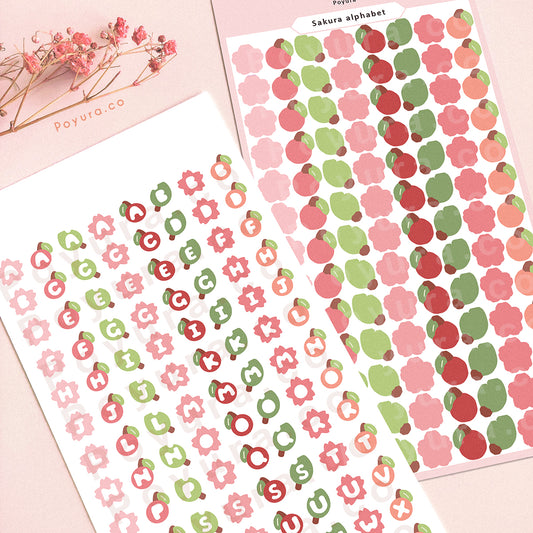 Sakura Alphabet Sticker Sheet