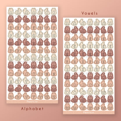 Bunny Alphabet Sticker Sheet