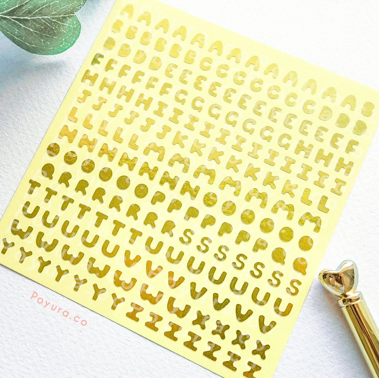 Uppercase Alphabet Deco Sticker Sheet