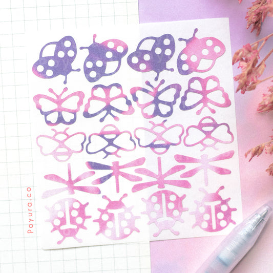 Bugs deco sticker sheet mini filler tiny small confetti deco kpop polco polariod toploader aesthetic cute bullet journal bujo planner anime diary scrapbook spread sticker sheet animal lady bug butterfly nabi dragonfly bee cottagecore