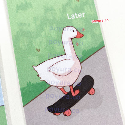 Goose on a skateboard