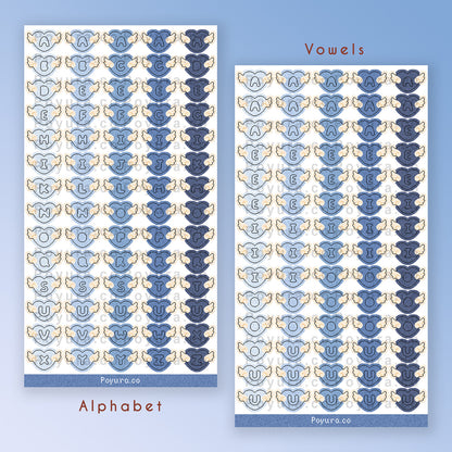 Angel Heart Alphabet Sticker Sheet