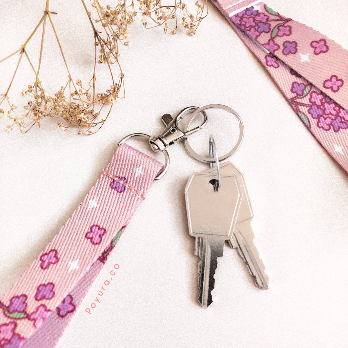 A purple wristlet of cute hydrangeas