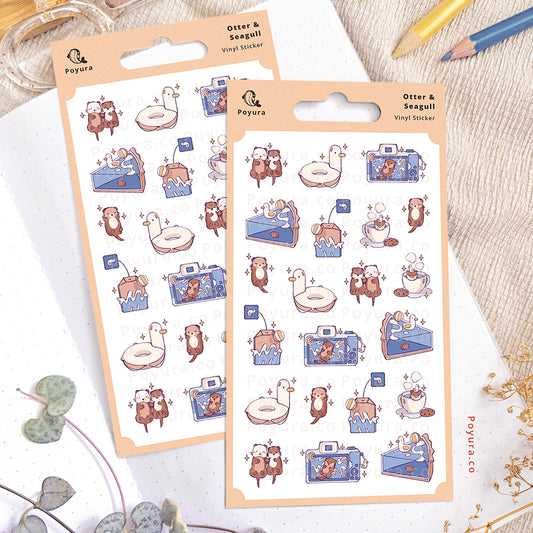 Otter & Seagull Sticker Sheet
