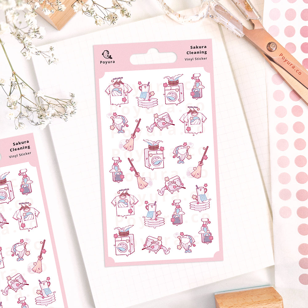 Sakura Cleaning Sticker Sheet