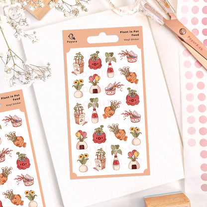 Plants In Pot Food Sticker Sheet