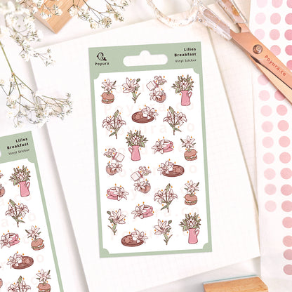 Lilies Breakfast Sticker Sheet