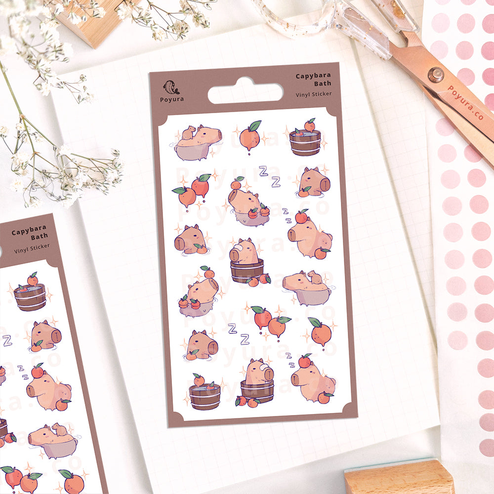 Capybara Bath Sticker Sheet