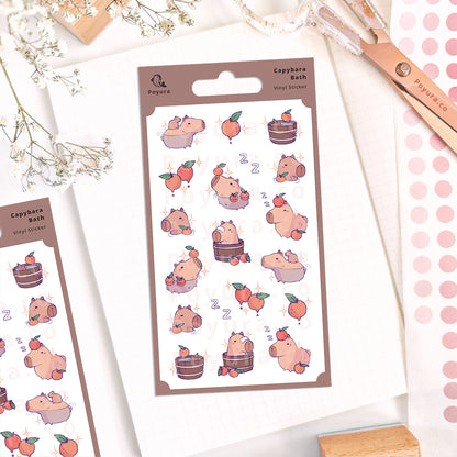 Capybara Bath Sticker Sheet