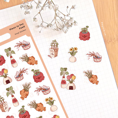 Plants In Pot Food Sticker Sheet