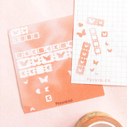 Butterfly ticket stamp polco deco sticker sheet