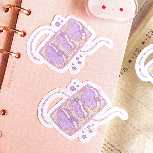 Heart macaron gift box food sweet snack aesthetic cute polco deco kpop journal toploader sticker flake die cut