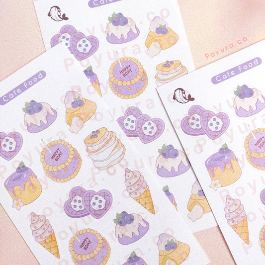 Cafe drink food ice cream sweets pancake cake waffle aesthetic cute polco deco kpop journal toploader sticker sheet