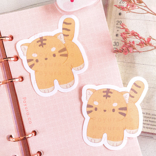 Tiger animal cute polco deco kpop journal toploader sticker flake die cut lunar new year