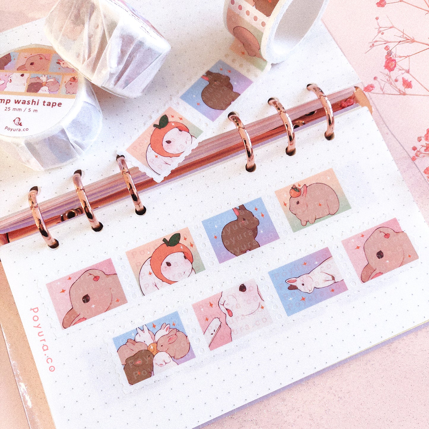 Lunar new year bunny rabbit animal zodiac sign Asian 2023 Chinese Japan Korea oriental holiday deco tiny small orange food luck aesthetic cute polco kpop journal toploader sticker stamp washi tape