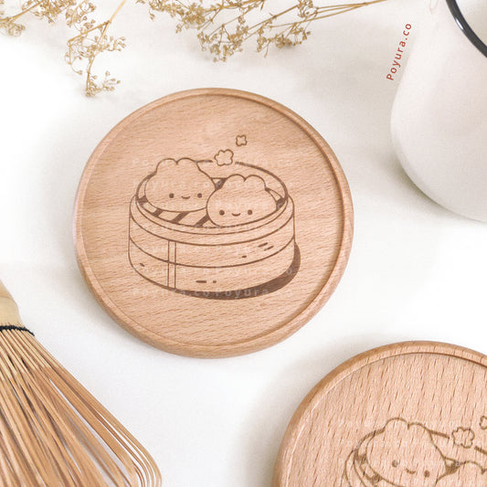 Baozi Buns Wooden Coaster