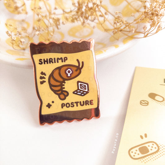 Shrimp Posture Enamel Pin