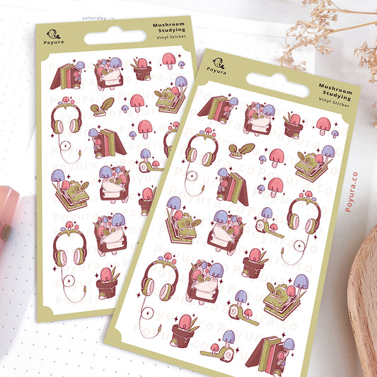 Mushroom Studying Sticker Sheet