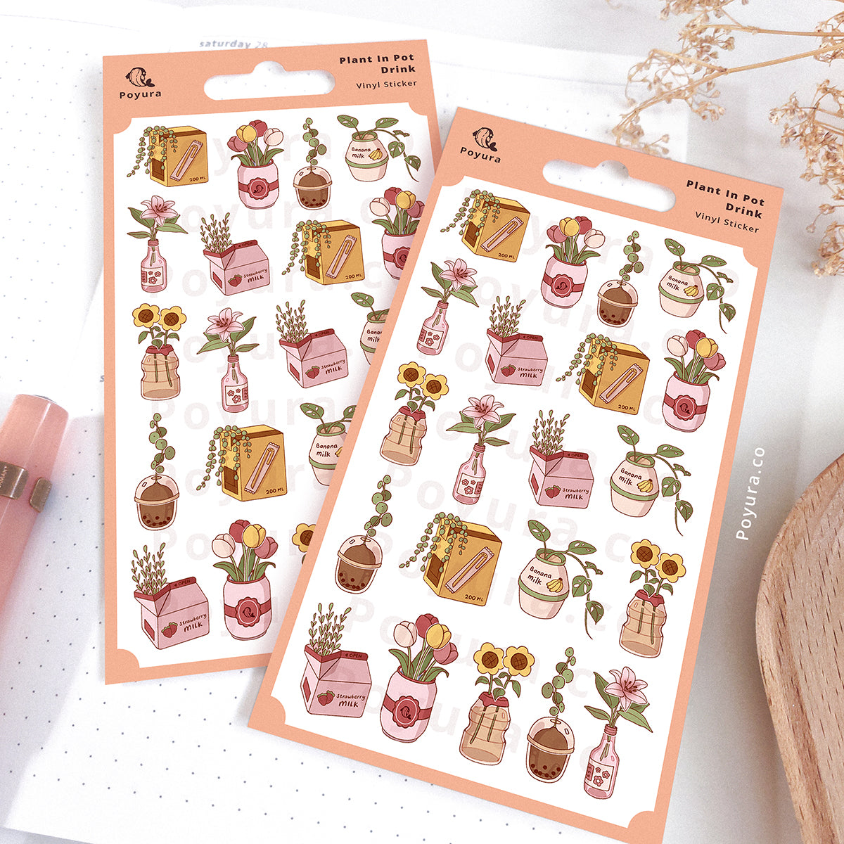 Plants In Pot Drink Sticker Sheet