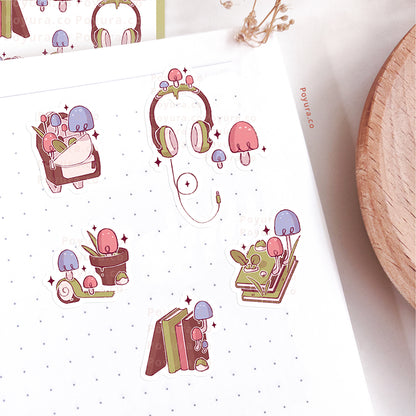 Mushroom Studying Sticker Sheet