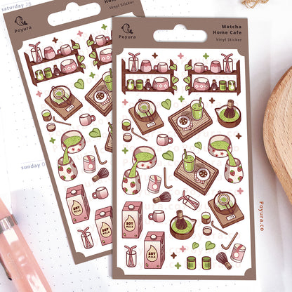 Matcha Home Cafe Sticker Sheet