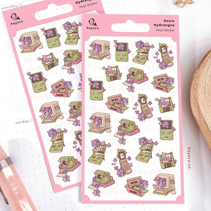 Retro Hydrangea Sticker Sheet