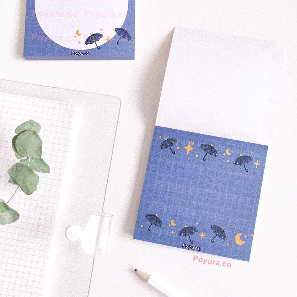 Magical night star moon umbrella memo notepad