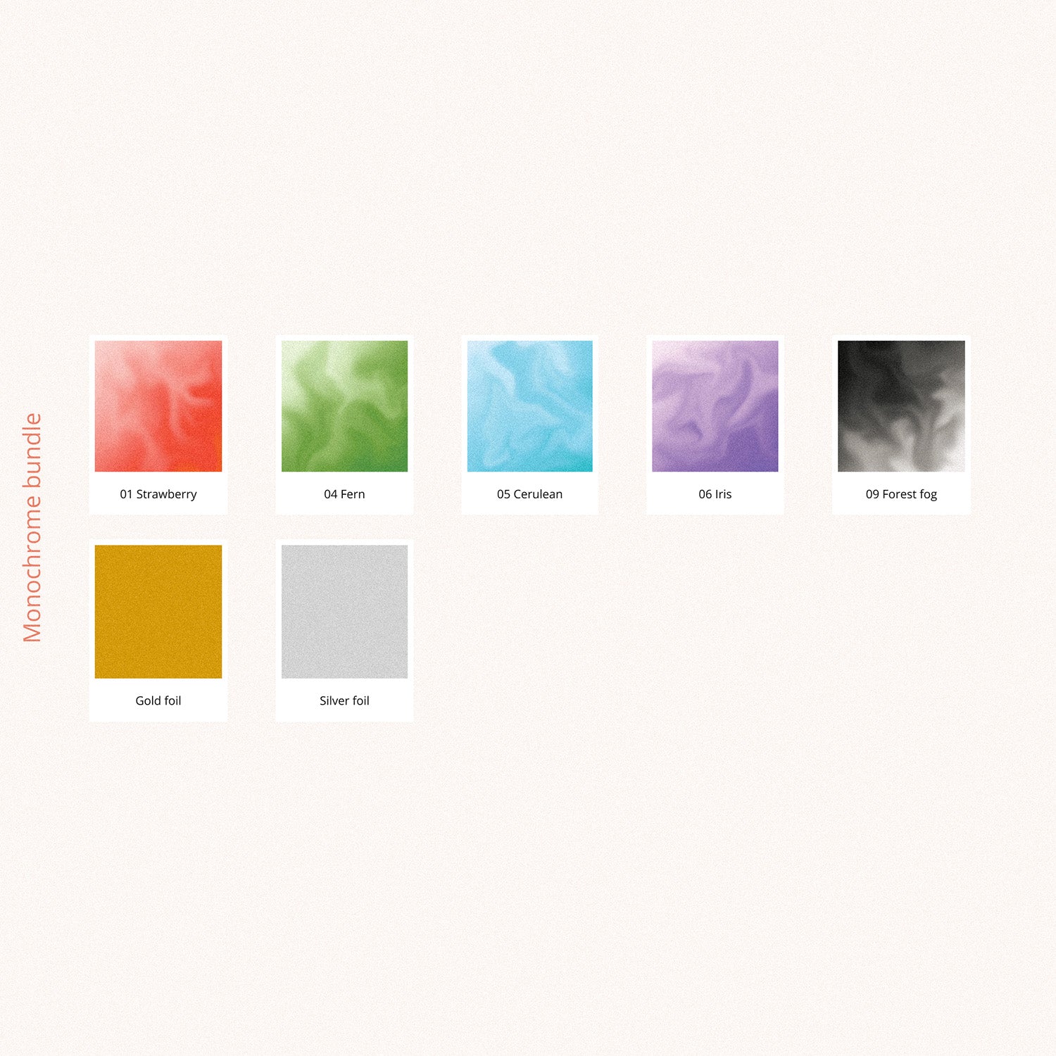 Monochrome deco sticker bundle with 7 colorways