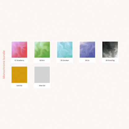 Monochrome deco sticker bundle with 7 colorways