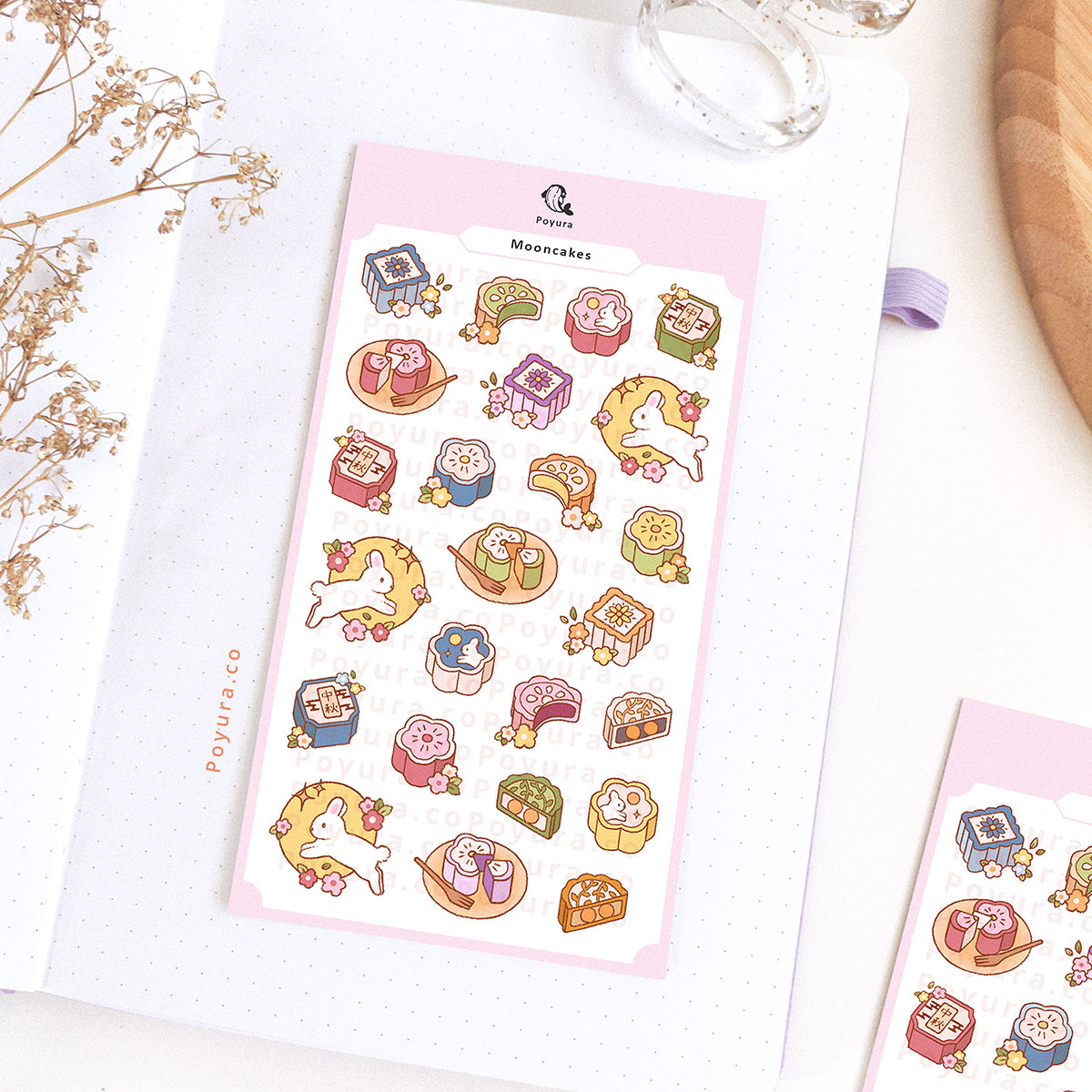 Mooncake Sticker Sheet - Cute stationery that sparks joy – Poyura