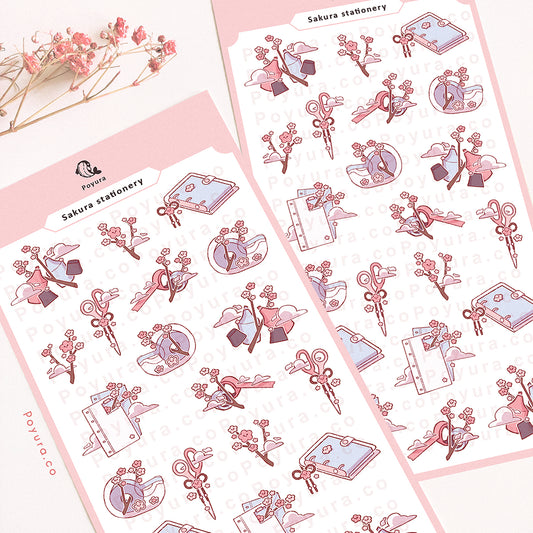Sakura Stationery Sticker Sheet