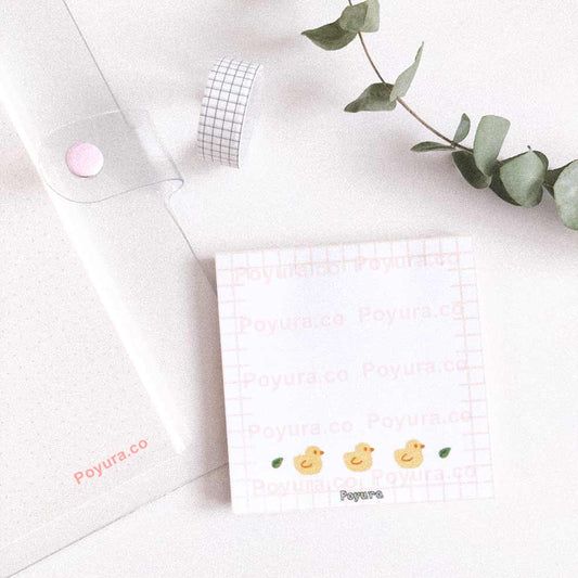 Square memo notepad with 3 ducks and leaves