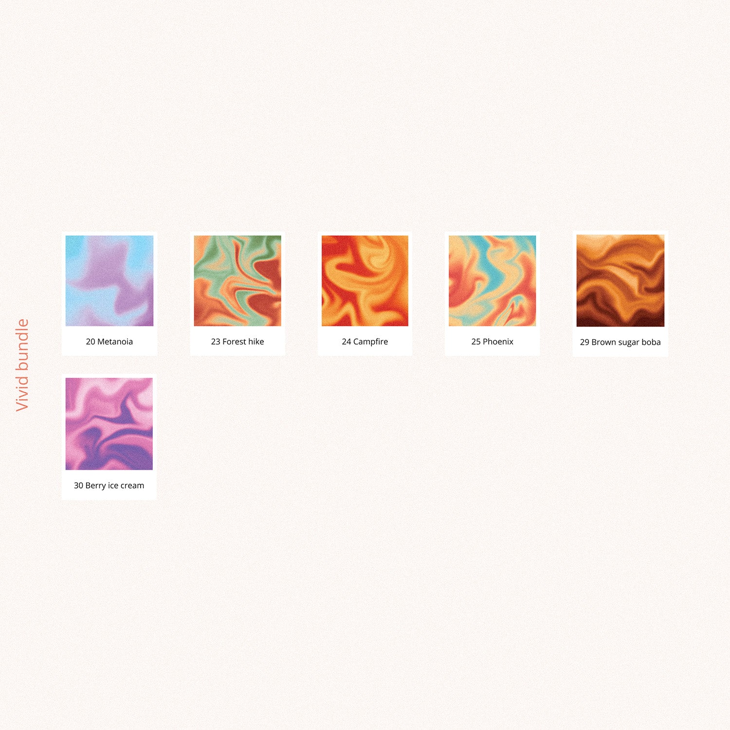 Vivid deco sticker bundle with 6 colorways