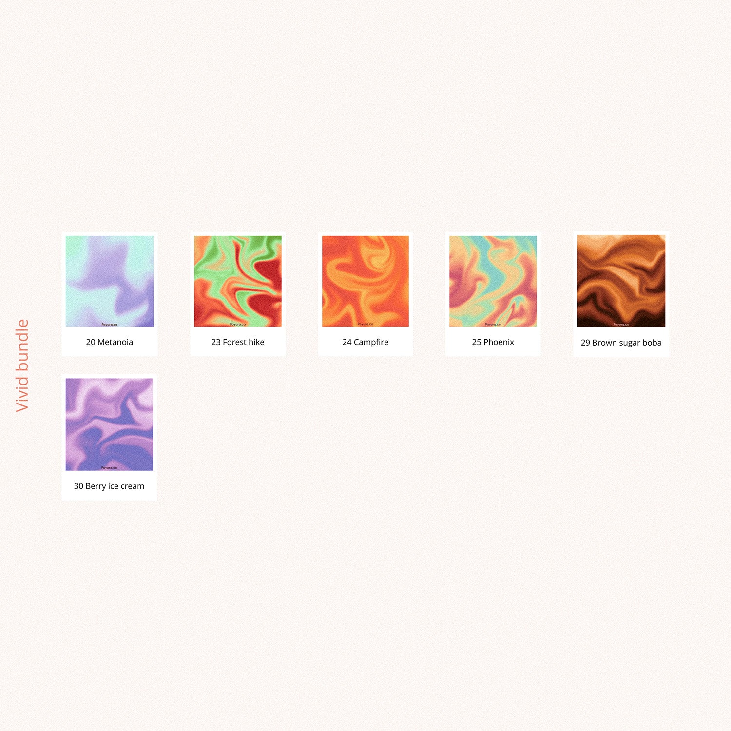 Vivid deco sticker bundle with 6 colorways