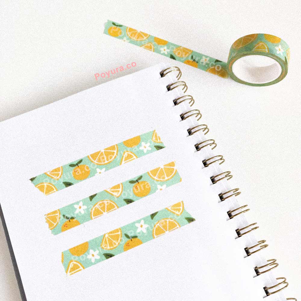 15 mm washi tape with yuzu and flowers